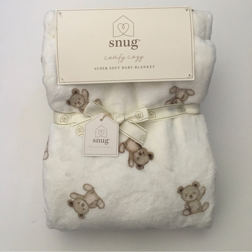 Baby Blanket Super Soft Cozy Baby Gift Brown Teddy Bear Theme NEW | SNUG